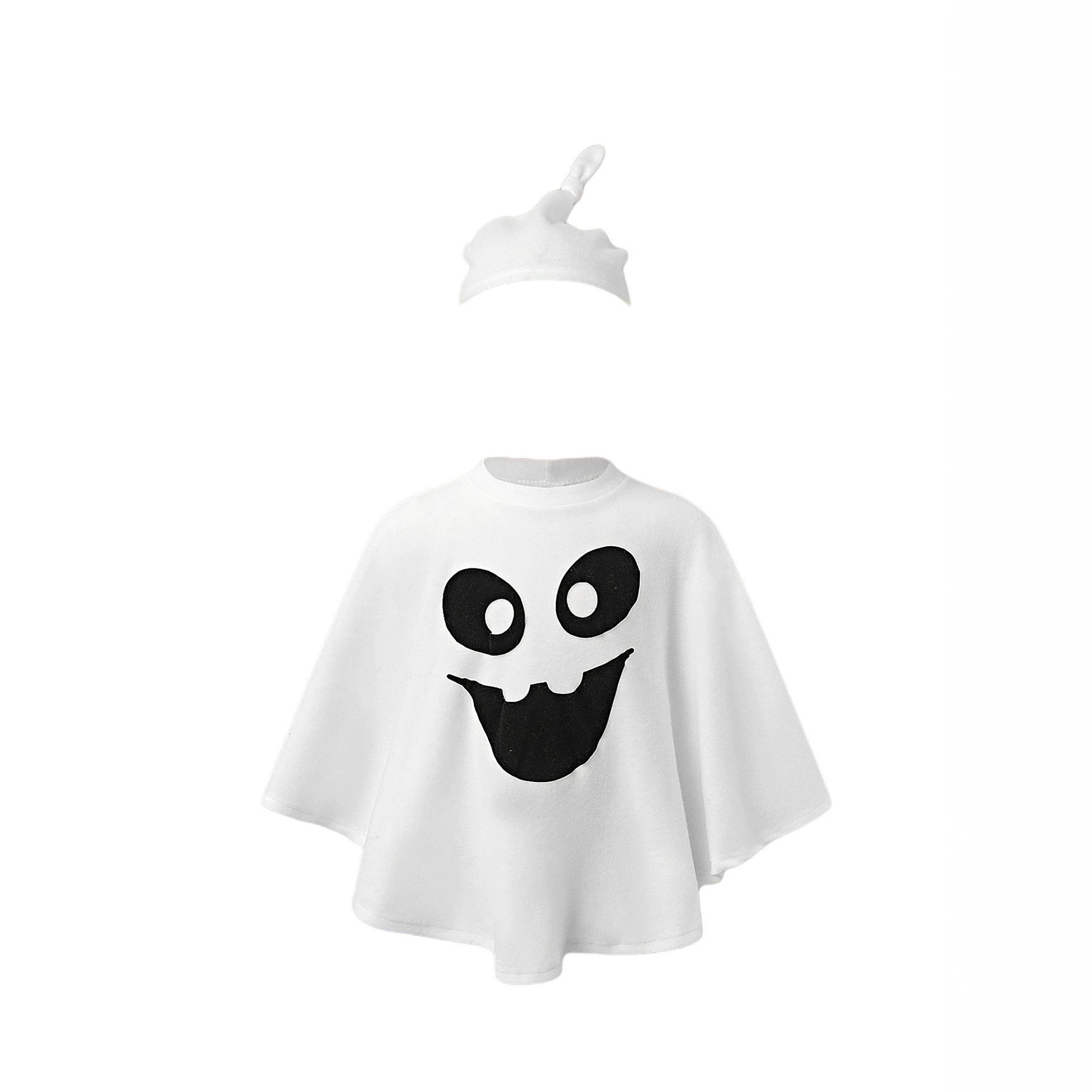 Halloween Pumpkin Cloak Set Kids Cute Funny Cape Kindergarten Party Stage Cosplay Outfit XS белый