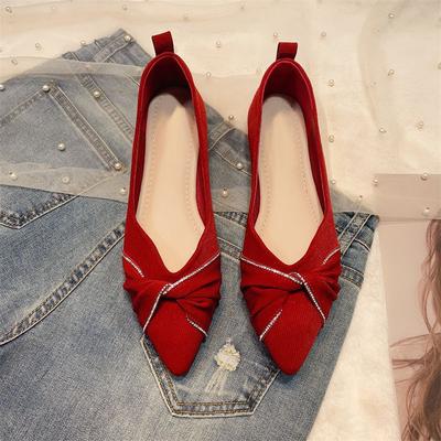 Damen Schuhe Strass Braut Rot Damen Ballerinas Sexy Slipper Großhandel Schick Spitze Hohe Qualität Mode Elegant Angebot Y2k