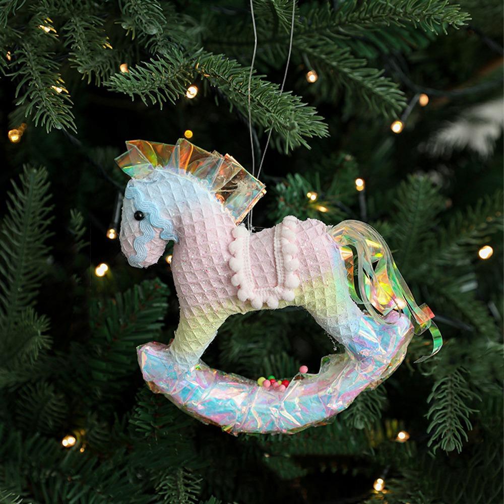 Cute Christmas Ice Cream Pendant Pink DIY Snowman Pony Ornaments Elegant Foam Christmas Tree Hanging Decoration