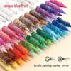 Kusuo Direct Blue Fruit Soft Tip Acrylic Watercolor Brush Pens - Stackable Art Set