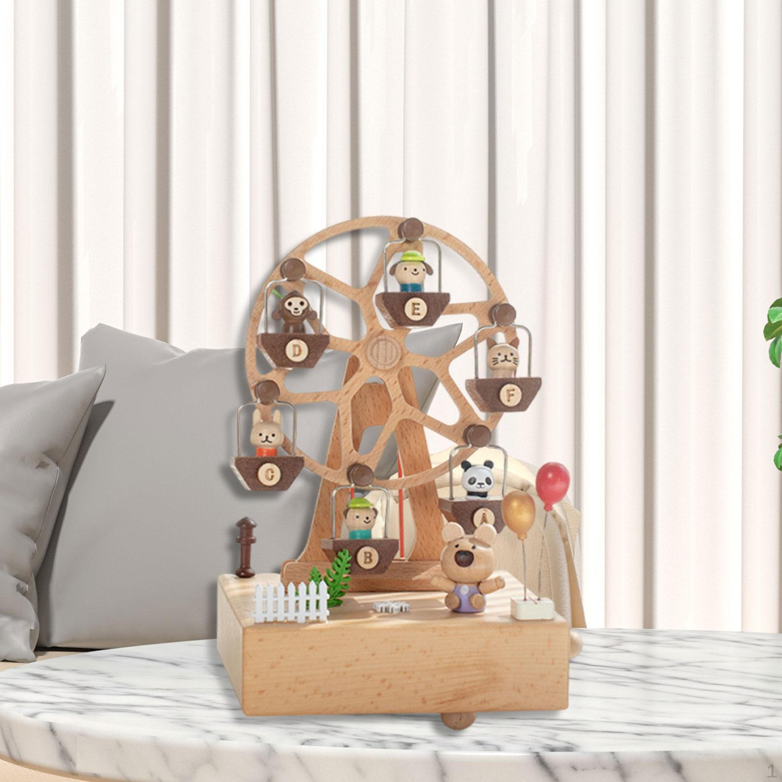 

Wooden Music Box Creative Animal Shape Birthday Present Craft Handmade Play for Children Wife