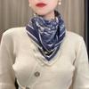 Luxury Design Cotton Linen Triangle Neck Protection Silk Scarf Winter Warm Soft Magnetic Buckle Scarf Small Square Scarf Women