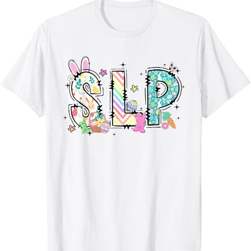 T-shirt Lapin de Paques Slp Asl, pathologiste de langage vocal de printemps S