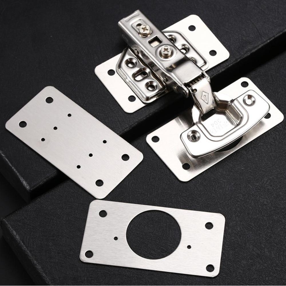 Stainless Steel with Screws Hardware Tools Home Improvement Cabinet Hinges Hinge Repair Plate