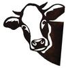 Garden Farm Peeping Cow Chickens Sheep Metal Garden Pendant Decoration Yard Art Decor Peeking Cow Metal Art, Peeping Cow Ornament