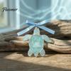 Artisanal Coastal Style Gifts Handmade Sea Glass Ocean Ornaments, 2D Wire Wrapped Christmas Tree Decoration, Story Collection Decor Turtle Octopus