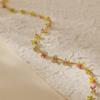 Minimalist Fresh Vacation Style Real Gold Plated Colorful Crystal Beaded Clavicle Necklace For Women