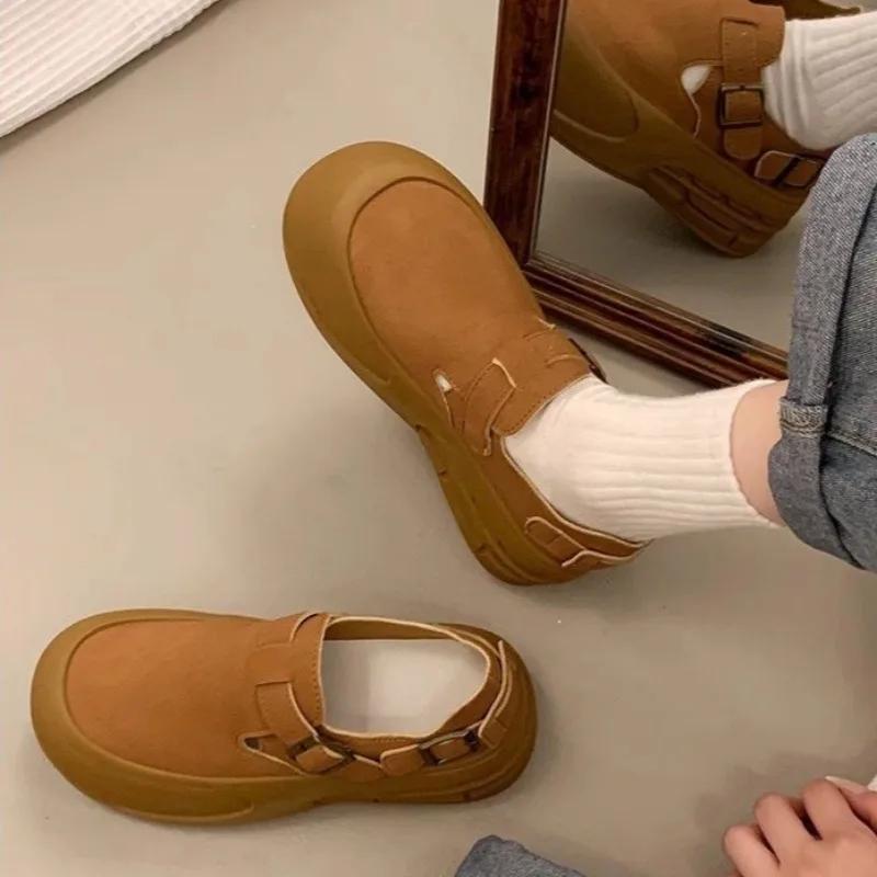 Fashion Women's Shoes Original High on Platform Round Toe Ladies Footwear Korean 39 New In Y2k Fashion Designer Luxury Vulcanized Shoe