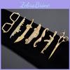 "elegant Gold Scissors Tie Clip And Feather Design For Mens Formal Wear"