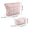 2Pcs Aesthetic Zipper Pouch Cute Quilted Makeup Bag Soft Padded for Women Girls