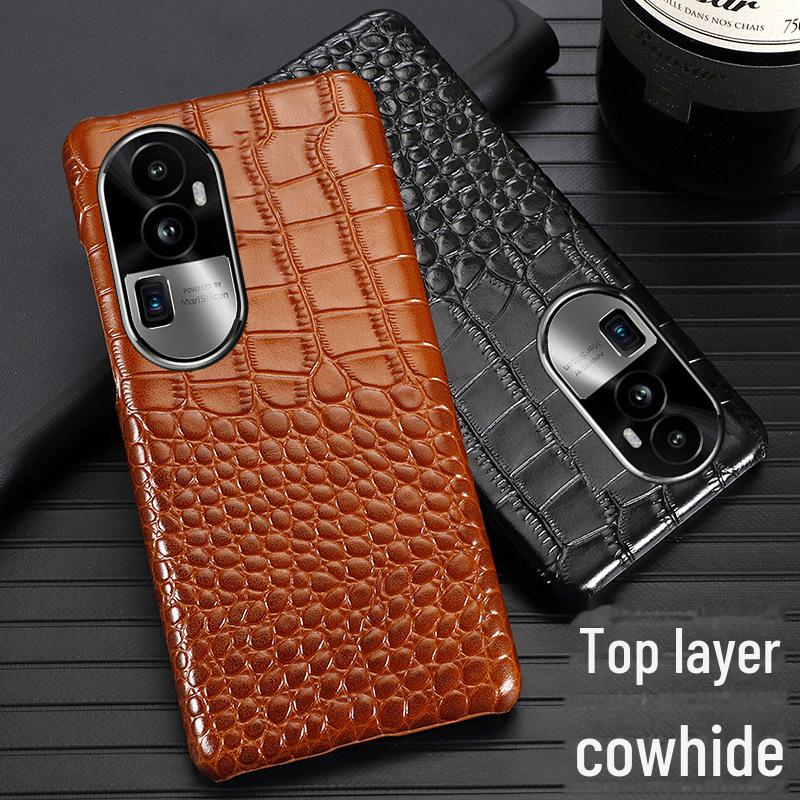 OPPO Reno10PRO Genuine Leather Protective Case with Crocodile Pattern