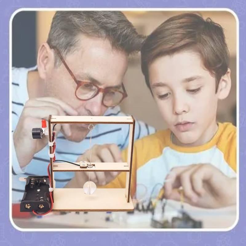 Stem Educational Wooden Earthquake Alarm Diy Kit For Kids Science Experiment Handmade Tool