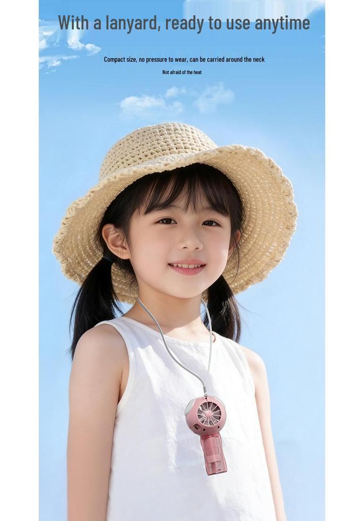 Creative Cartoon Nano Spray Fan: Portable, Hydrating, USB-Charging, Cute Mini Neck Fan for Summer