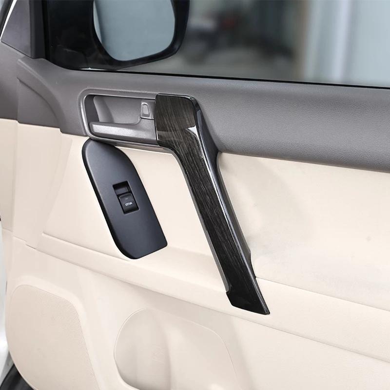 DT08 4PCS Car Interior Door Handle Trim for Toyota Land Cruiser Prado FJ150 150 2010-2018 Accessories Black Wood