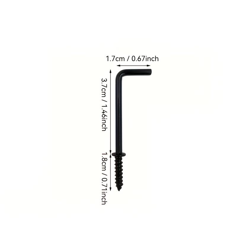 6pcs L-shape Right Angle Screw Hook 1/2''~2'' Self-tapping Screw In Hooks for Photo Frame Lamp Cabinet Curtain