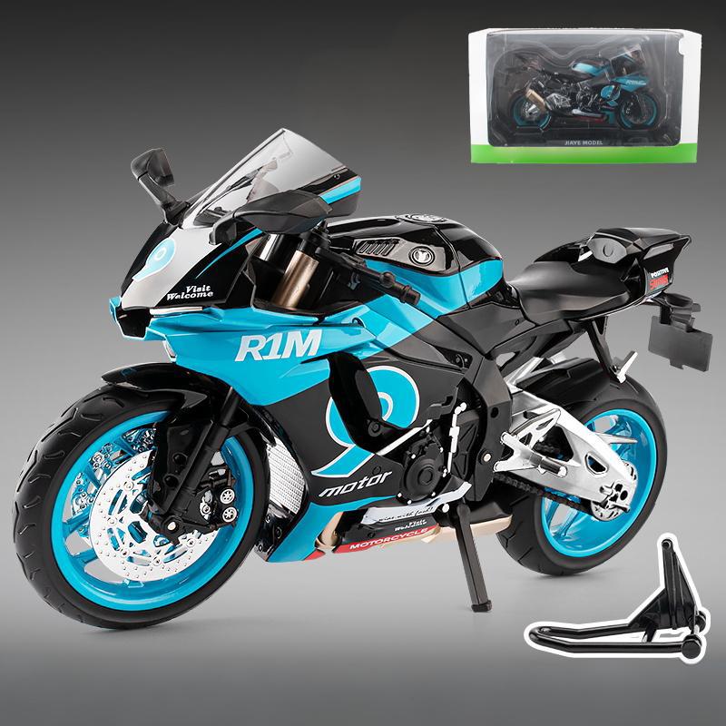 1/9 Scale Yamaha YZF R1M Racing Motorcycle Diecast Model Car Alloy Metal Outdoor Collection Display Classic Ornaments Boyfriend Gifts
