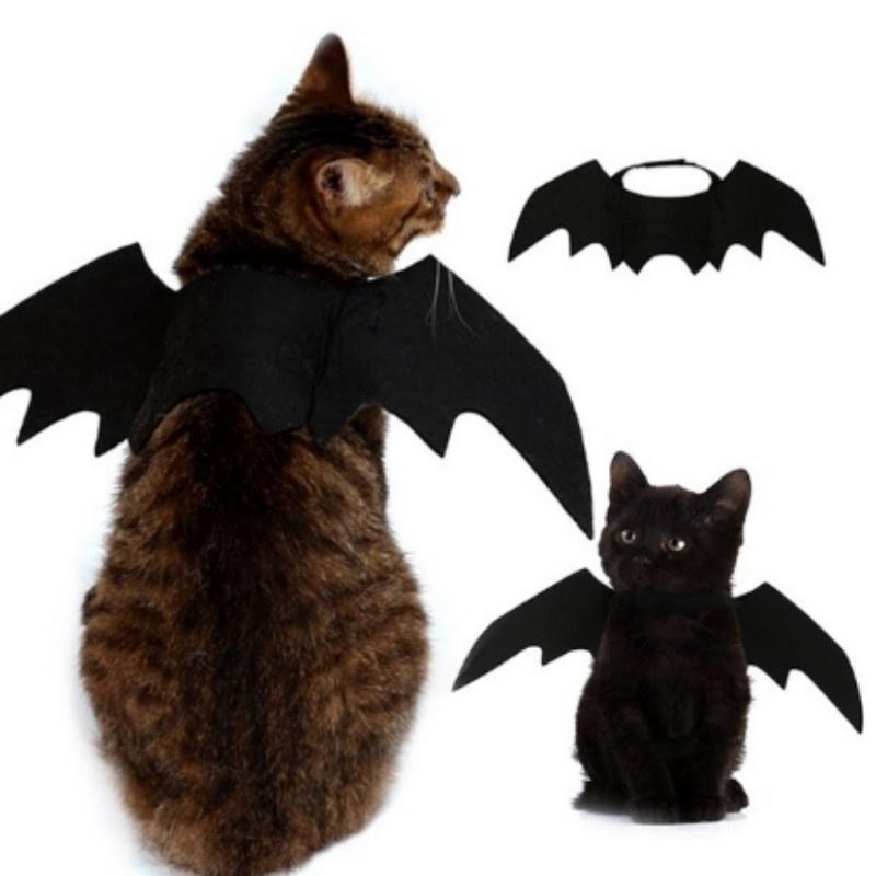 Pet Halloween Bat Wings Costume, Funny Cosplay Outfit for Dogs Cats Puppy Kittens, Black Felt Wings Pet Holiday Party Clothes