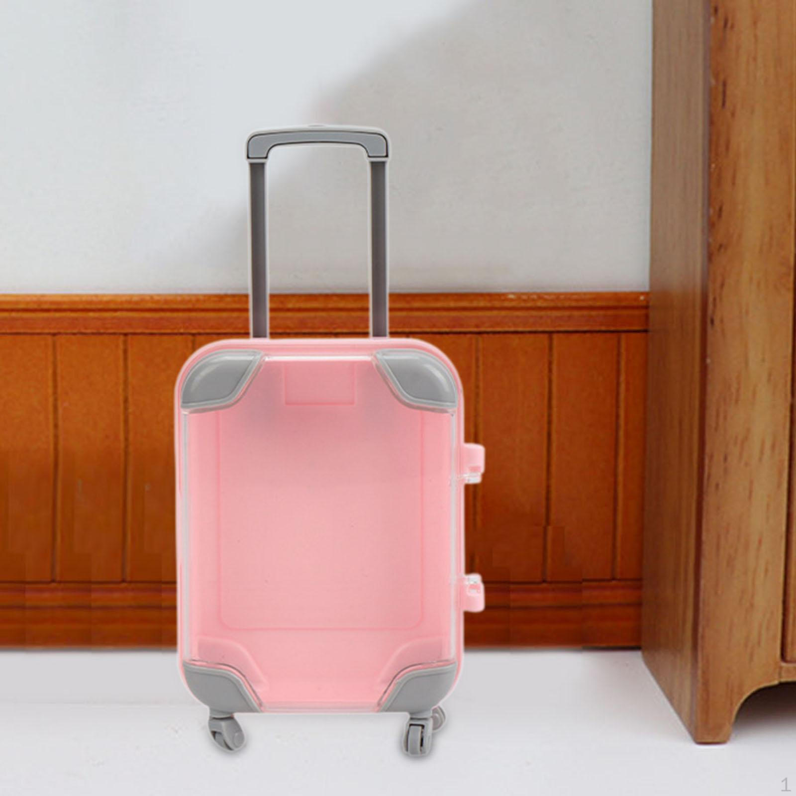 Чемоданчик для кук Миниатюрные аксессуары для кукольного домика Симуляция Органайзер для игрушек розовый