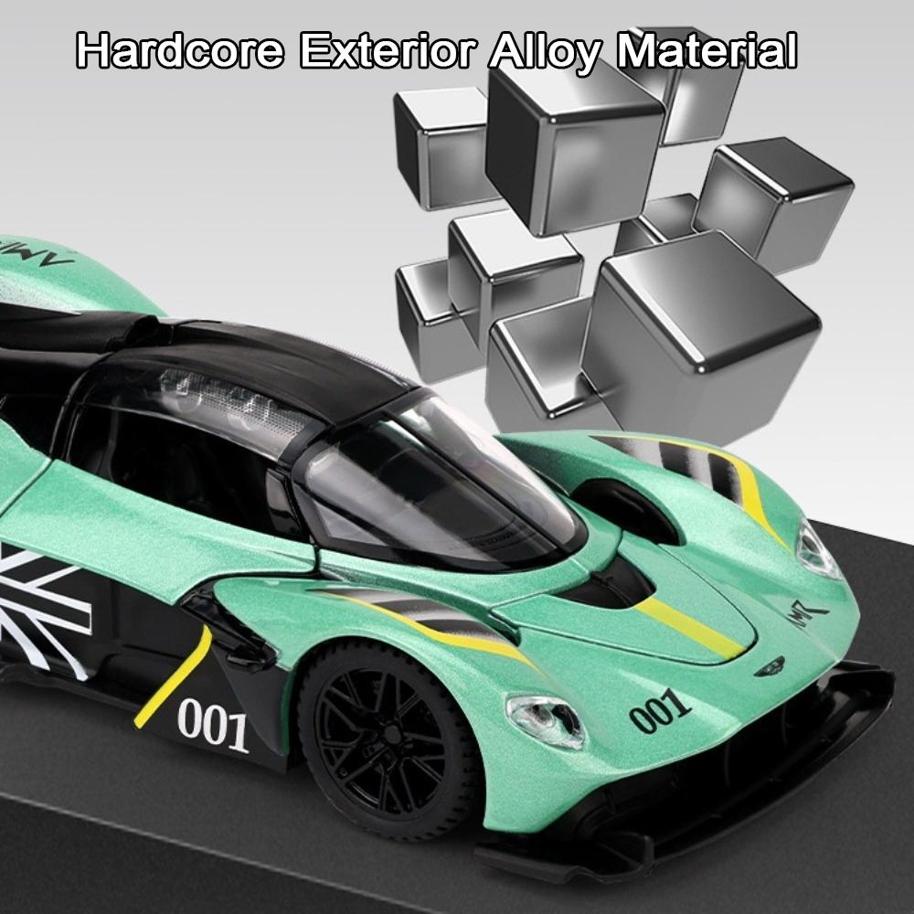 1:32 Valkyrie DB12 Sports Car Toy Models Alloy Diecast Sound Light Supercar Doors Opened Pull Back Toys Kids Gift Collection