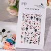 1sheet 5D Embossed Butterfly Nail Art Stickers Purple Butterflies/Floral Nail Art Decals Self-Adhesive Rose Flower Manicure Diy