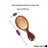 Pettine Massaggiante con Cuscinetto d'Aria in Sandalo Dorato - Pettine Retrò in Legno Massiccio per Capelli Lunghi da Donna