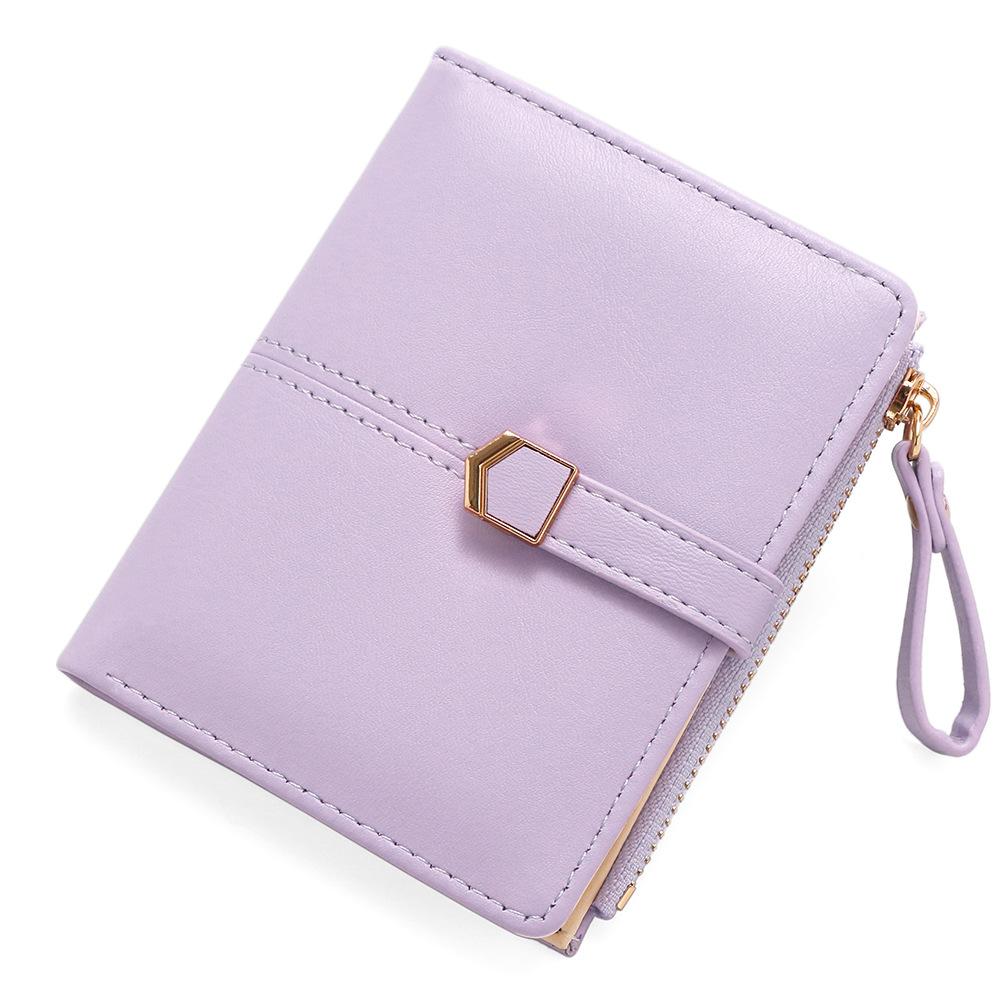 New Solid Color Short Women's Wallet Large Capacity Folding Wallet Zipper Women's Change Bag