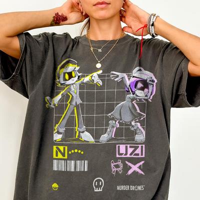 Comfort Colors® Murder Drones Uzi & N Shirt - Drone Animation Tshirt,Murder Drones Sweatshirt,Uzi Doorman Tshirt