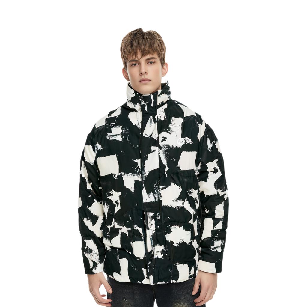 FILA X Études Collaboration All-Over Print Zipper Stand Collar Long Sleeve Down Jacket Men outerwear F11M346901F-ZA