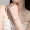925 Sterling Silver Small Flower Butterfly Half-Bangle Half-Chain Bracelet - Light Luxury, High-End New Chinese National Style