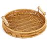 Japanese Style Vegetable Bread Basket  Large Capacity Round Brown Basket for Serving Potatoes Onions Bread