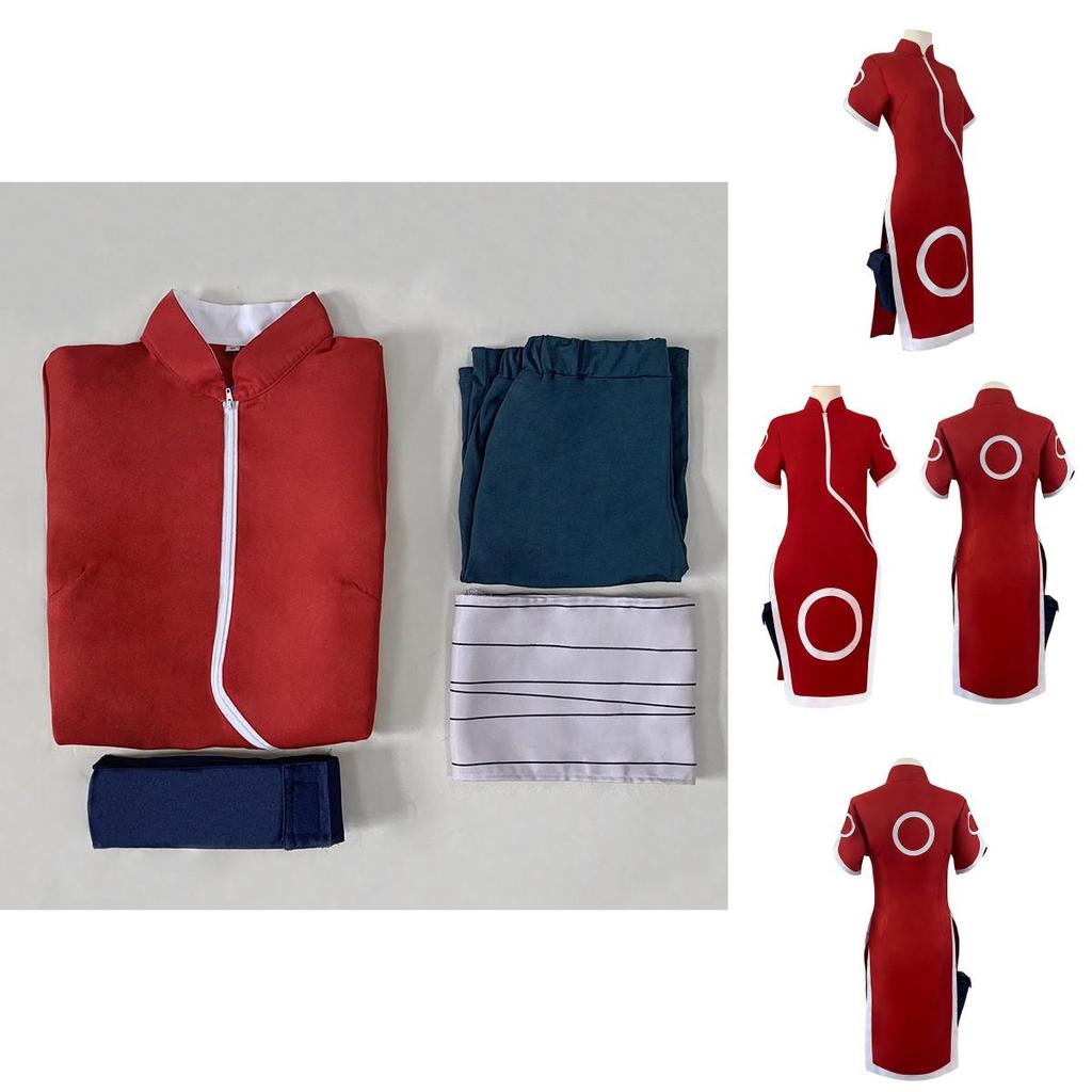 Costume Cosplay di Alta Qualità Haruno Sakura Unisex Abito Cheongsam Rosso Gioco di Ruolo Anime
