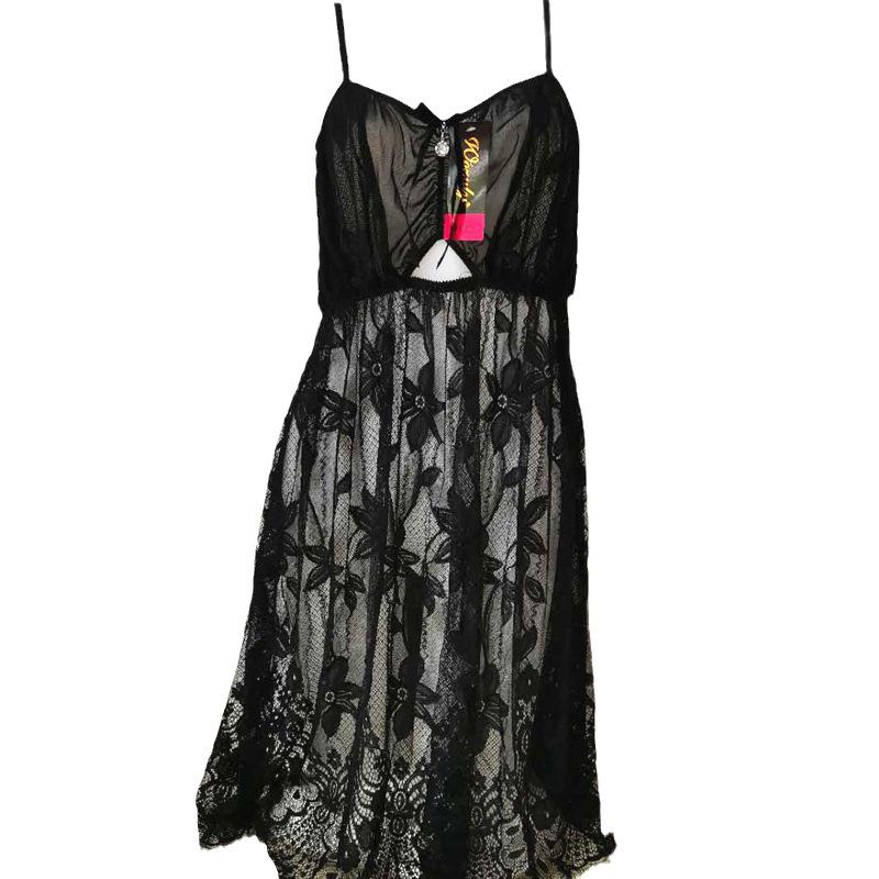 Women's Plus Size Sexy Lace Mesh Nightgown Lingerie