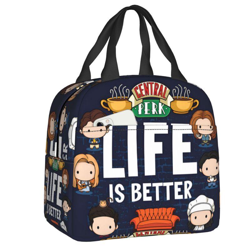 Benutzerdefinierte TV-Show Friends Symbol Lunchtasche Herren Damen Kühlbox Thermisch Isolierte Lunchboxen für Schüler Schule