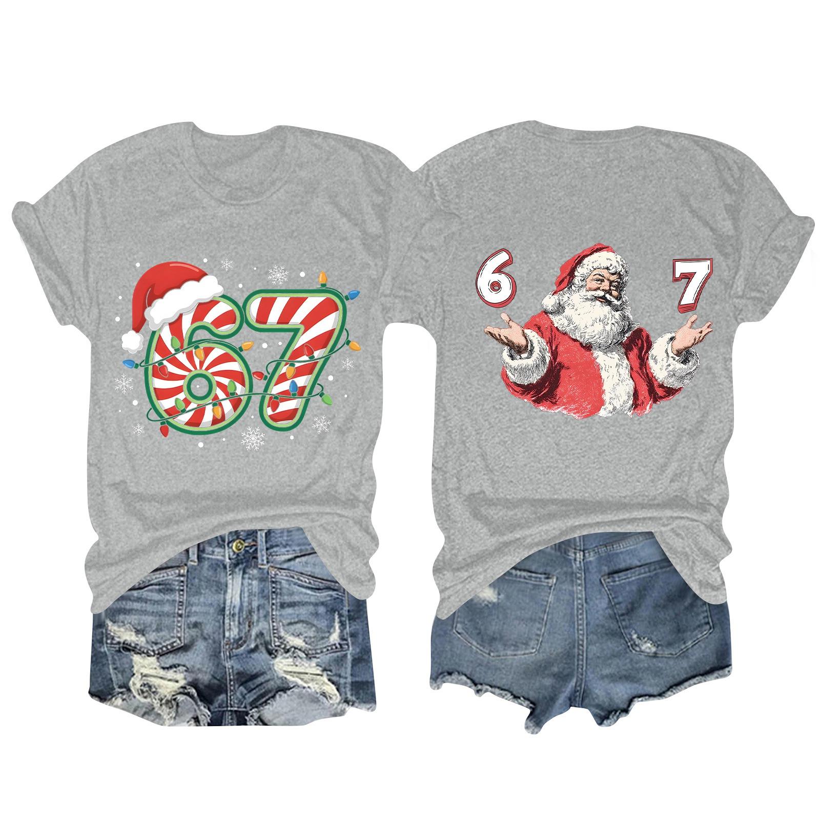 

Жіноча модна футболка з принтом і круглим вирізом з короткими рукавами S