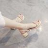 68022-1 Fashion Women's Sandals 2025 Fashion Summer New French Temperament Thick Heel Women's Shoes