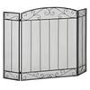 Fireplace Protection Screen - Wide Fire Guard for Fireplace or Stove - Spark Guard - Safety Barrier - 3 Folding Panels - Black Steel Metal