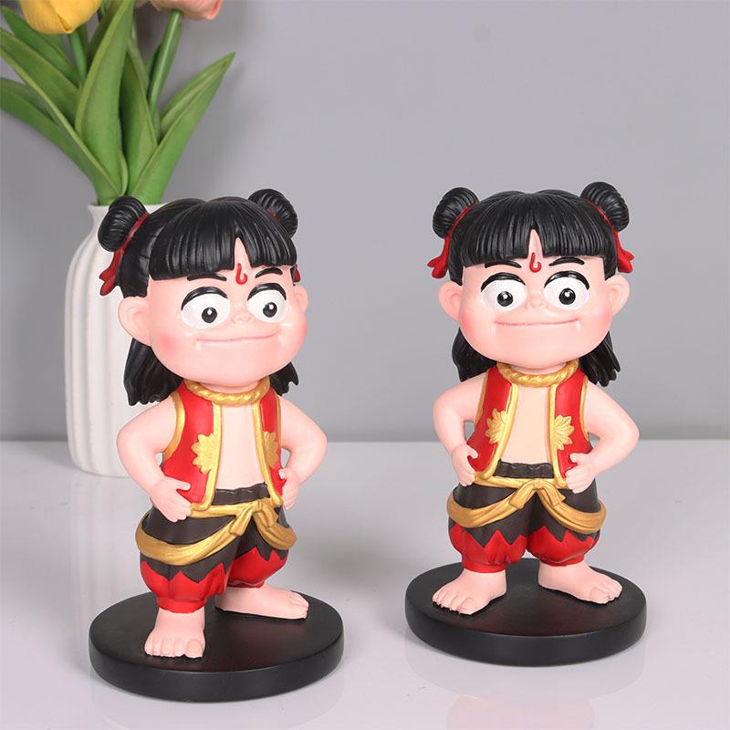Ne Zha Devil Child Figure Blind Box - Anime Spring Head Shaking Toy Ornament