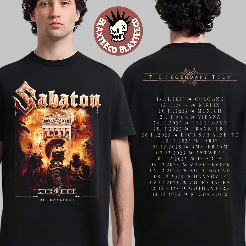 Sabaton Легендарный Тур ЕС 2025 Легенды Франкфурта Германия Pop Up Shop Футболка Унисекс Футболка S