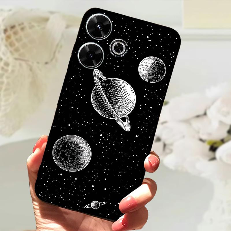 For Xiaomi Redmi 13 Case Fashion Painting Matte Cover Soft Silicone TPU Phone Case For Xiaomi Poco M6 4G Shockproof Shell Fundas
