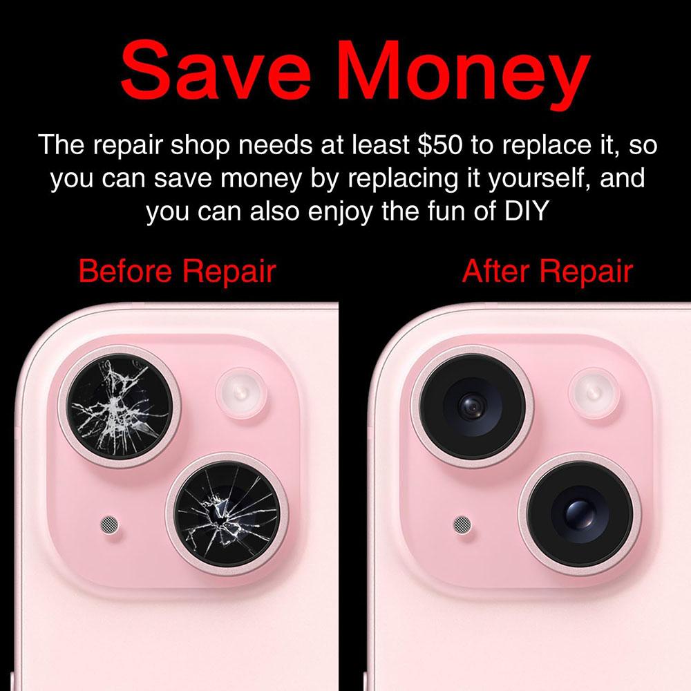 Rear Back Camera Lens Glass With Adhesive And Repair Tools Kit For iPhone 11 12 13 14 15 Pro Max Replacement