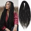 24' Dreadlocks Extensions Crochet Hair for Women 10 Strands Handmade Crochet Hair Braids 0.6cm Hippie Double Ended Dreadlock