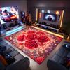 1PC Custom Name Roses Hearts Background Theme Floor Mat Ideal for Living Room, Game Rooms, Office, Bedroom,Floor Mat Playful Design