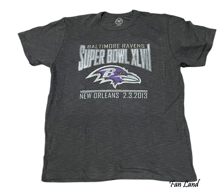 Новая футболка унисекс для мужчин NFL Baltimore Ravens Суперкубок 2013 Винтажный баннер L