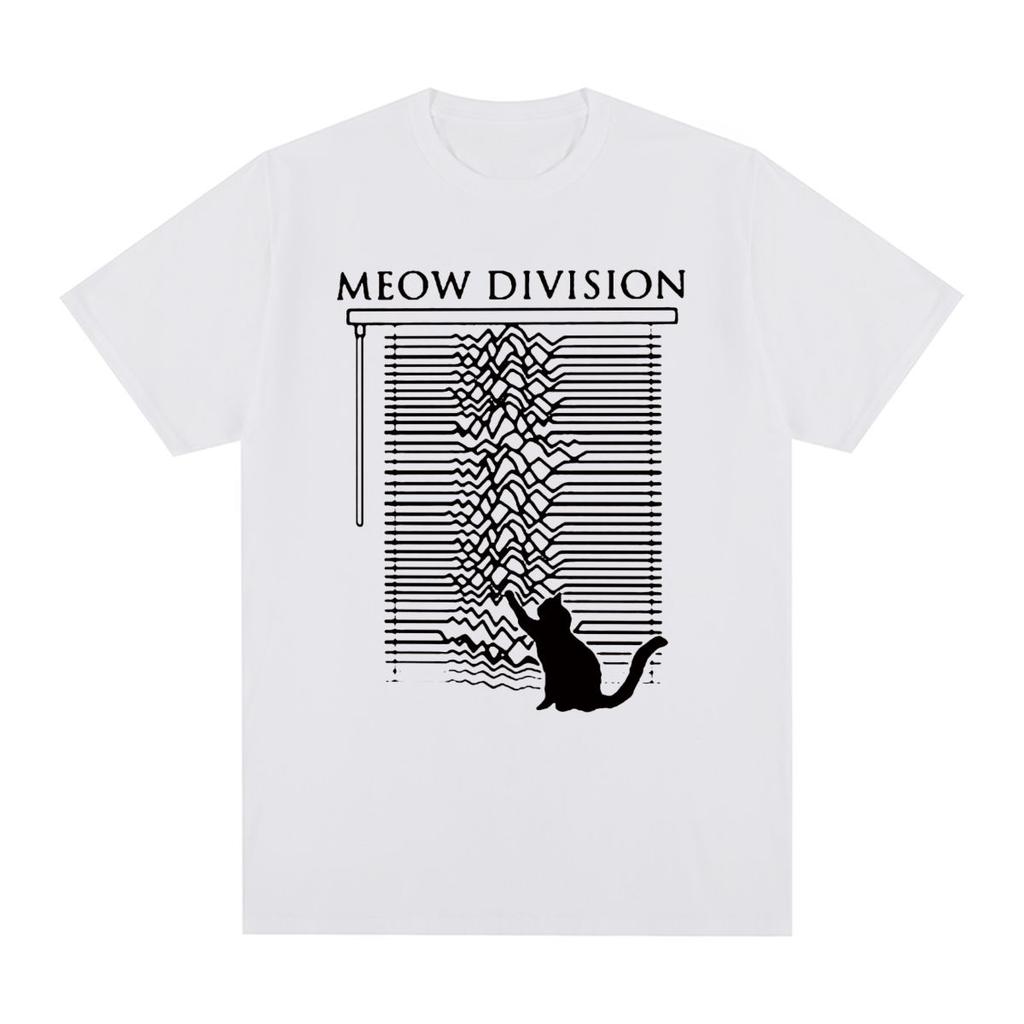 Joy Division Unknown Pleasure Katze Vintage T-Shirt Mode 80er Post Punk Band Baumwolle Herren T-Shirt Neues T-Shirt T-Shirt Damen Tops