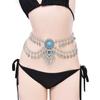 Stylish Metal Chain Belt Multi Layer Waist Chain Layered Belly Decor for Belly Dance Parties Theatrical Performances