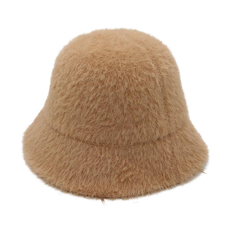 Japanese Retro Versatile Face Covering Imitation Mink Velvet Bucket Hat Female Face Small Warm Fisherman Basin Hat