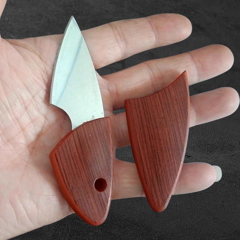 Little Fat Pig Knife Mini Pocket Knife Portable Wooden Fish Knife Wood Grain Knife Outdoor Portable Short Knife Kitchen Fruit Knife