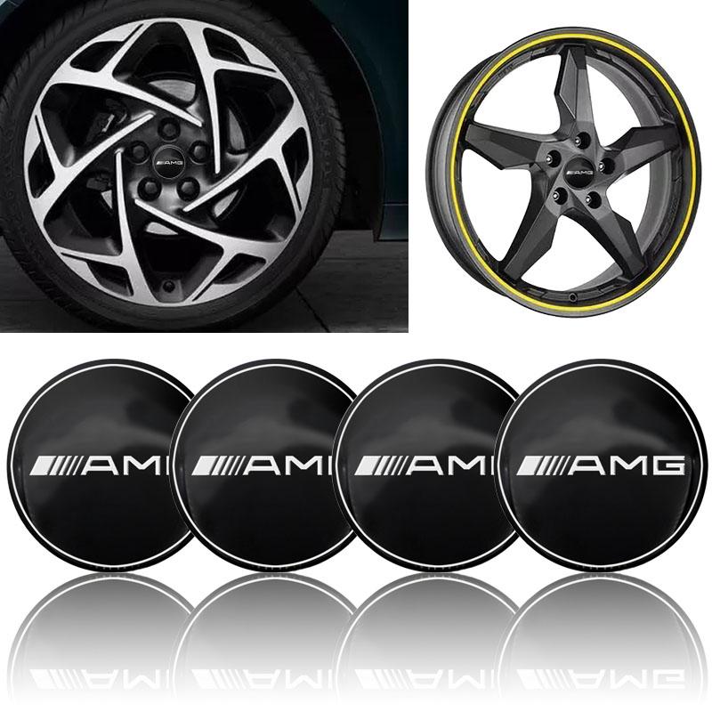 4Pcs Car Wheel Center Hub Cap 56mm Emblem Decal Wheel Sticker for Mercedes Benz AMG GLE C197 R231 W167 W247 GLS CLS GLC GLK ML QH1