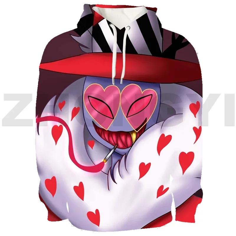 

Мультфільм Hazbin 3D Print Чоловічі повсякденні пуловери Готельний одяг Світшоти з довгими рукавами Аніме Толстовка з капюшоном Топи Harajuku Streetwear чоловічі 6XL