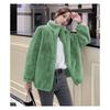 Women Plus Size Fleece Lined Zip Up Stand Collar Loose Winter Coat